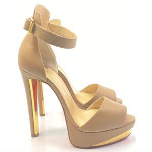 Christian Louboutin Tuctopen 140 Nude Pumps 40